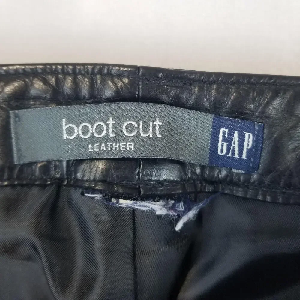 3 PC GAP Leather Boot Cut Pants Womens 28 x 29 Lined 5 Pocket Jeans Style Biker - Picture 6 of 16